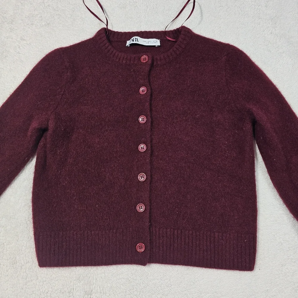 Zara 100% wool round neck, long-sleeve jacket. Front button closure - Picture 6 of 12